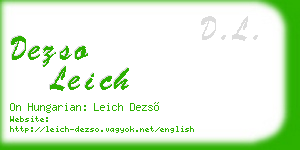 dezso leich business card